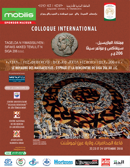 Programme du colloque international sur le roi Syphax du 22 au 24 septembre 2018 à Ain Temouchent